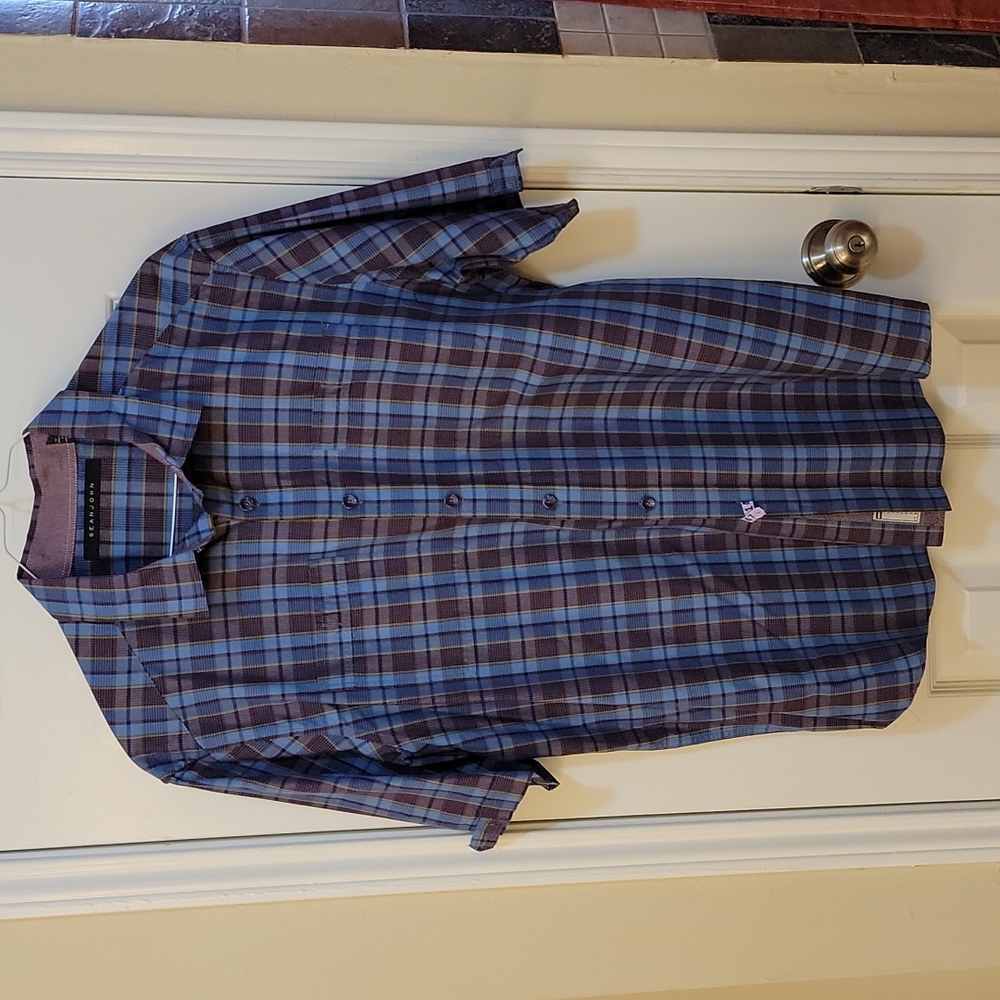 Sean Jean Men's button down short sleeve shirt, XXL